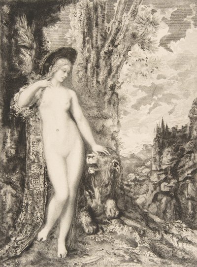 Rakas leijona, 1886. tekijältä Felix Bracquemond