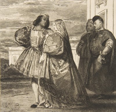 Venetian Promenade Venetian Promenade, 1863. tekijältä Felix Bracquemond