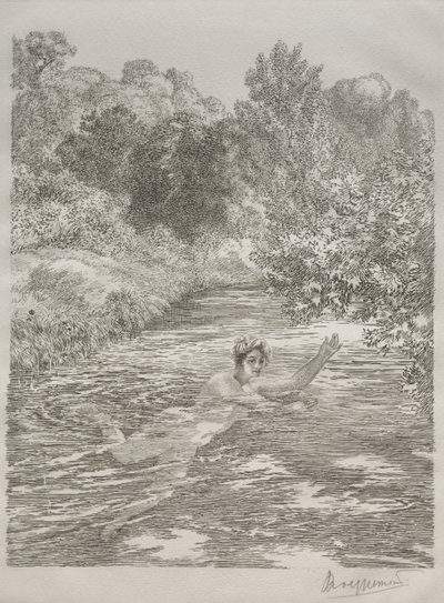The Bather, c. 1860-70. tekijältä Felix Bracquemond