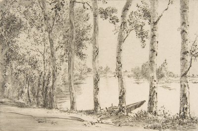 Aspens Seinen rannalla, n. 1884. tekijältä Felix Bracquemond