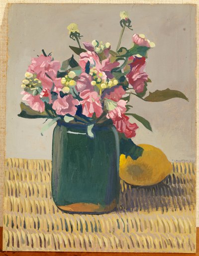 Kukkakimppu ja sitruuna, 1924 tekijältä Felix Edouard Vallotton