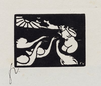 Kylpejä joutsenten kanssa, X elokuvasta "Les Petites Baigneuses", 1893 tekijältä Felix Edouard Vallotton