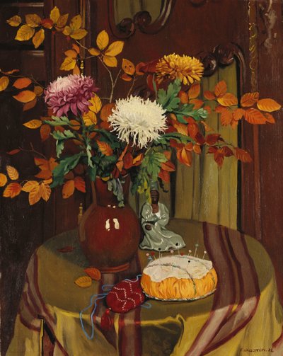 Krysanteemit ja syksyn lehti; Krysanteemit ja syksyn lehdet, 1922 tekijältä Felix Edouard Vallotton