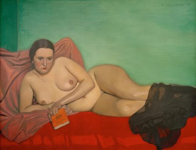 Femme nue rentant un livre tekijältä Felix Edouard Vallotton