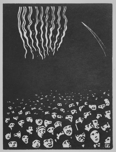 Ilotulitus, maailmannäyttely VI, 1901 (puupiirros sävytetylle japaninpaperille) tekijältä Felix Edouard Vallotton