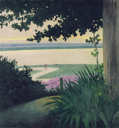 Honfleur ja Seinen lahti, 1910 tekijältä Felix Edouard Vallotton