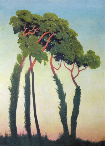 Maisema puiden kanssa tekijältä Felix Edouard Vallotton
