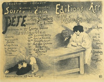 Pariisin oopperaohjelma, mukaan lukien August Strindbergin teoksia tekijältä Felix Edouard Vallotton