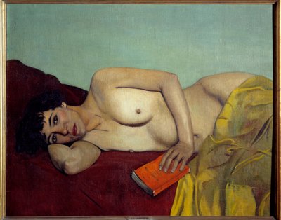 Felix Vallottonin (1865-1923) hylätty lukemamaalaus 1900-luvun aurinko. 0,81 x 1 m Lyon, Musee des Beaux Arts tekijältä Felix Edouard Vallotton