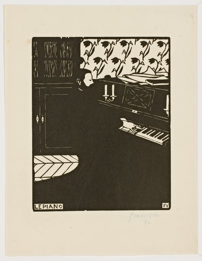 Piano, sarjasta "Soittimet", 1896-97 tekijältä Felix Edouard Vallotton