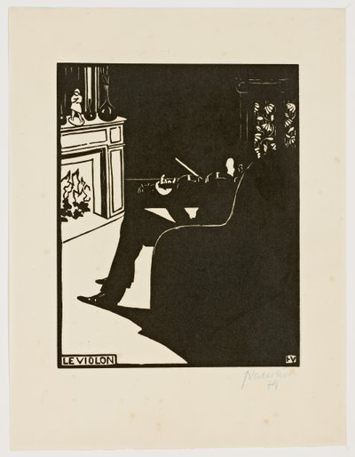 Viulu, sarjasta "Soittimet", 1896-97 tekijältä Felix Edouard Vallotton