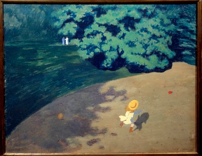 Pallo tai kulmapuisto, jossa lapsi pelaa palloa Felix Vallottonin (1865-1925) maalaus 1899 Su. 0,48 x 0,61 m Pariisi, musee d