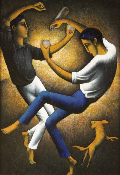 The Two Basques, n. 1912 (öljy kankaalle) tekijältä Felix Elie Tobeen
