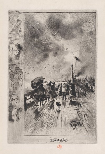 Laituri Englannissa, 1879. tekijältä Felix Hilaire Buhot