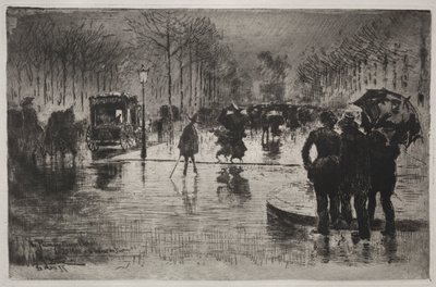 Taiteilijat palaavat salongista, 1877. tekijältä Felix Hilaire Buhot
