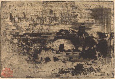 englantilaiset mökit, c. 1879. tekijältä Felix Hilaire Buhot