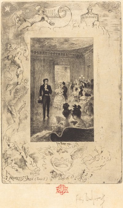 I Promessi Sposi Kihlattu, 18791880. tekijältä Felix Hilaire Buhot