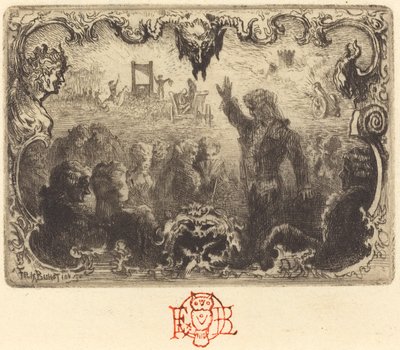 Jacques Cazotten "The Devil in Love" (3. vinjetti) tekijältä Felix Hilaire Buhot
