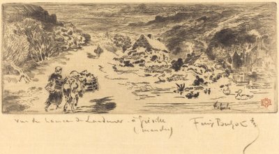 Sisäänkäynti Landemer Haagiin, n. 1873. tekijältä Felix Hilaire Buhot