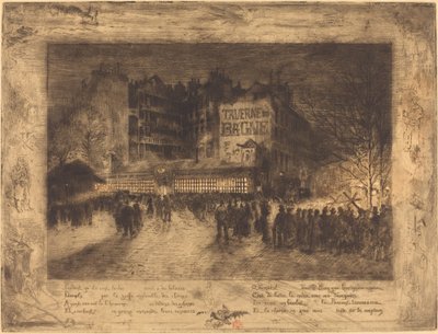 The Place des Martyrs and the Jailhouse..., 1885. tekijältä Felix Hilaire Buhot