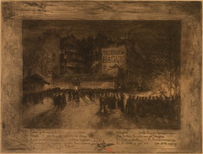Place des Martyrs ja Bagnen taverna tekijältä Felix Hilaire Buhot