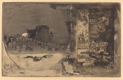 Le Château des hiboux -pöllöjen linna, 1877-1887. tekijältä Felix Hilaire Buhot