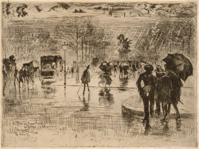 Taiteilijoiden paluu, 1877. tekijältä Felix Hilaire Buhot