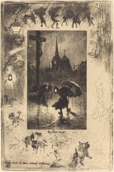 Kahden tukoksen sekoittumisen ääni..., 1878. tekijältä Felix Hilaire Buhot