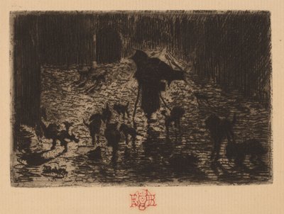 Les Noctambules The Night Prowlers, 18761877. tekijältä Felix Hilaire Buhot