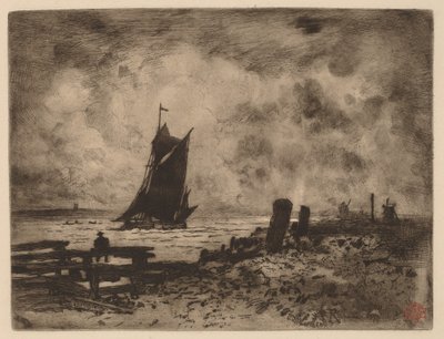 Meri: Medwayn matkamuisto, 1879. tekijältä Felix Hilaire Buhot