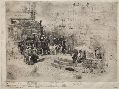 Place Pigalle vuonna 1878 tekijältä Felix Hilaire Buhot