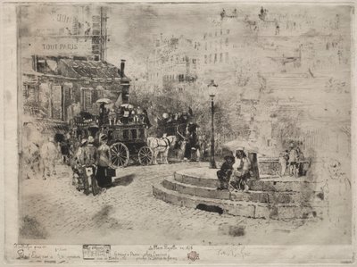 Place Pigalle vuonna 1878, 1878. tekijältä Felix Hilaire Buhot