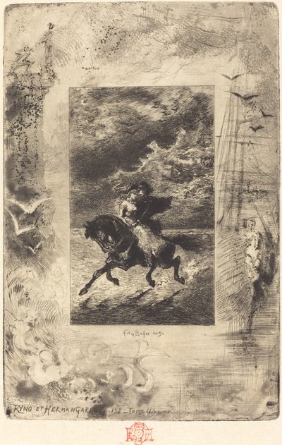 Ryno et Hermangarde, 18791880. tekijältä Felix Hilaire Buhot