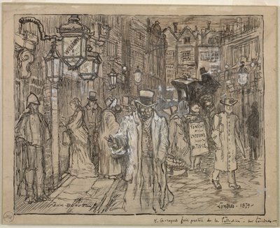 Street Scene Lontoossa tekijältä Felix Hilaire Buhot