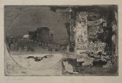 Pöllöjen linna, 1887. tekijältä Felix Hilaire Buhot