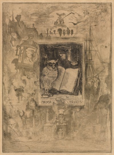 Pöllö, 1883. tekijältä Felix Hilaire Buhot