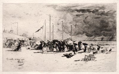 Squall Trouvillessa, 1874. tekijältä Felix Hilaire Buhot