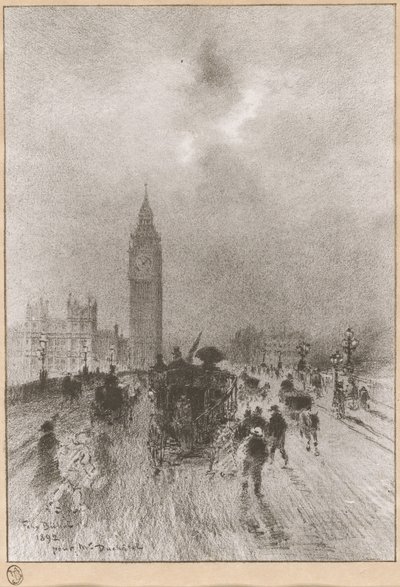Lontoon Victoria Clock Tower, 1892. tekijältä Felix Hilaire Buhot