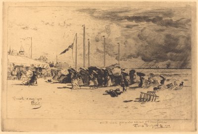Un Grain à Trouville Squall at Trouville, 18741875. tekijältä Felix Hilaire Buhot