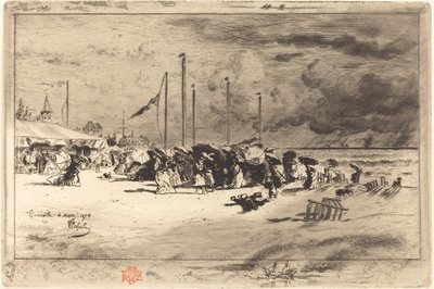 Un Grain à Trouville Squall at Trouville, 18741875. tekijältä Felix Hilaire Buhot