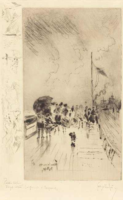 Laituri Englannissa, 1879. tekijältä Felix Hilaire Buhot