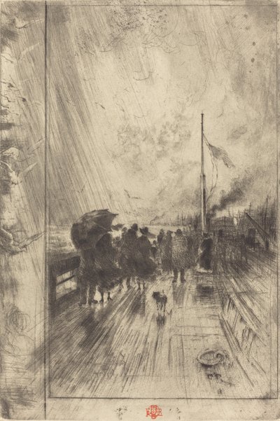 Laituri Englannissa, 1879. tekijältä Felix Hilaire Buhot