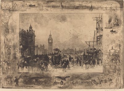 Westminster Bridge, 1884. tekijältä Felix Hilaire Buhot