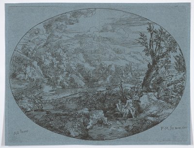 Maisema kolmella hahmolla, 1677. tekijältä Felix Meyer