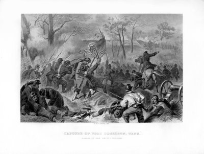 General Smiths -divisioonan vastuuhenkilö, Fort Donelsonin valloitus, Tennessee, 1862-1867. tekijältä Felix Octavius Carr Darley