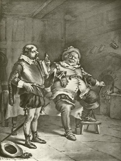 Ensimmäinen osa Kuningas Henrik IV. näytös III, kohtaus III (syväpaino) tekijältä Felix Octavius Carr Darley