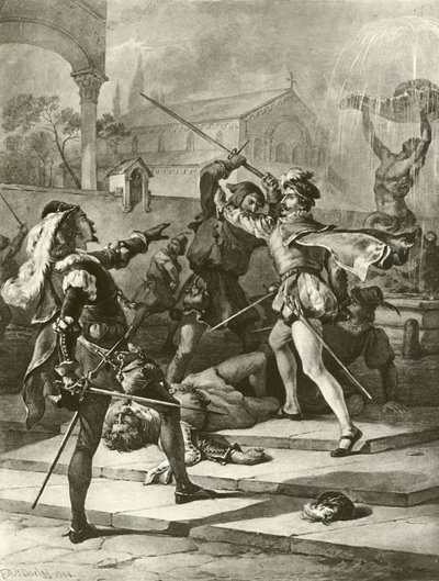 Romeo ja Julia. I näytös - I kohtaus (syväpaino) tekijältä Felix Octavius Carr Darley