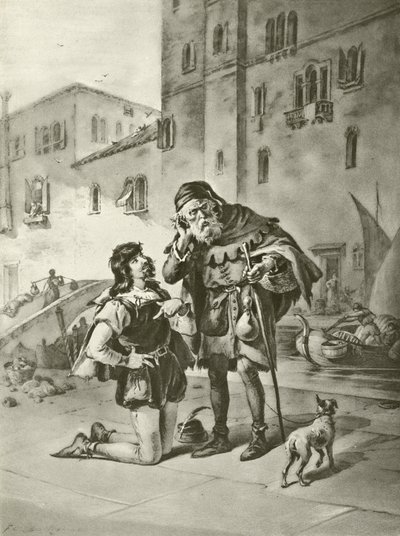 Venetsian kauppias. näytös II, kohtaus II (syväpaino) tekijältä Felix Octavius Carr Darley