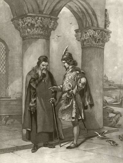 Venetsian kauppias. I näytös, kohtaus III (syväpaino) tekijältä Felix Octavius Carr Darley