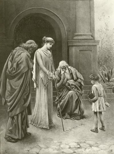 Titus Andronicus. Näytös IV, kohtaus I (kaiverrus) tekijältä Felix Octavius Carr Darley